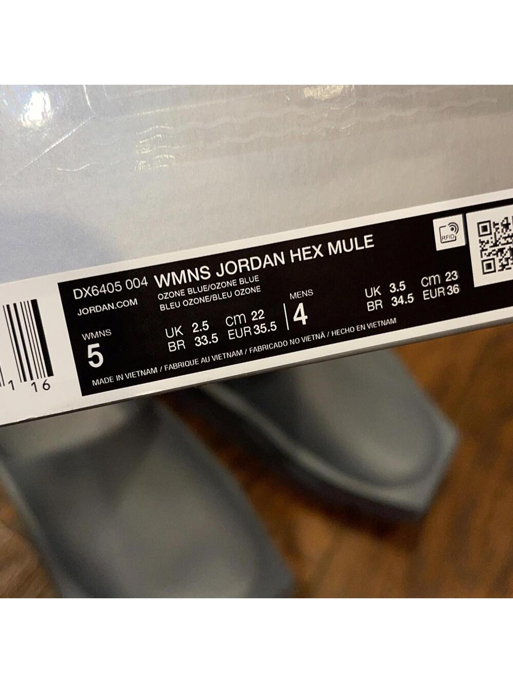 NIKE JORDAN HEX MULE SANDALS SLIDES OZONE BLUE DX6405-004 SIZE 5 - Picture 7 of 8